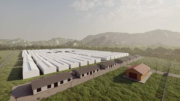 Aerial view of Bansa Farms greenhouse estate