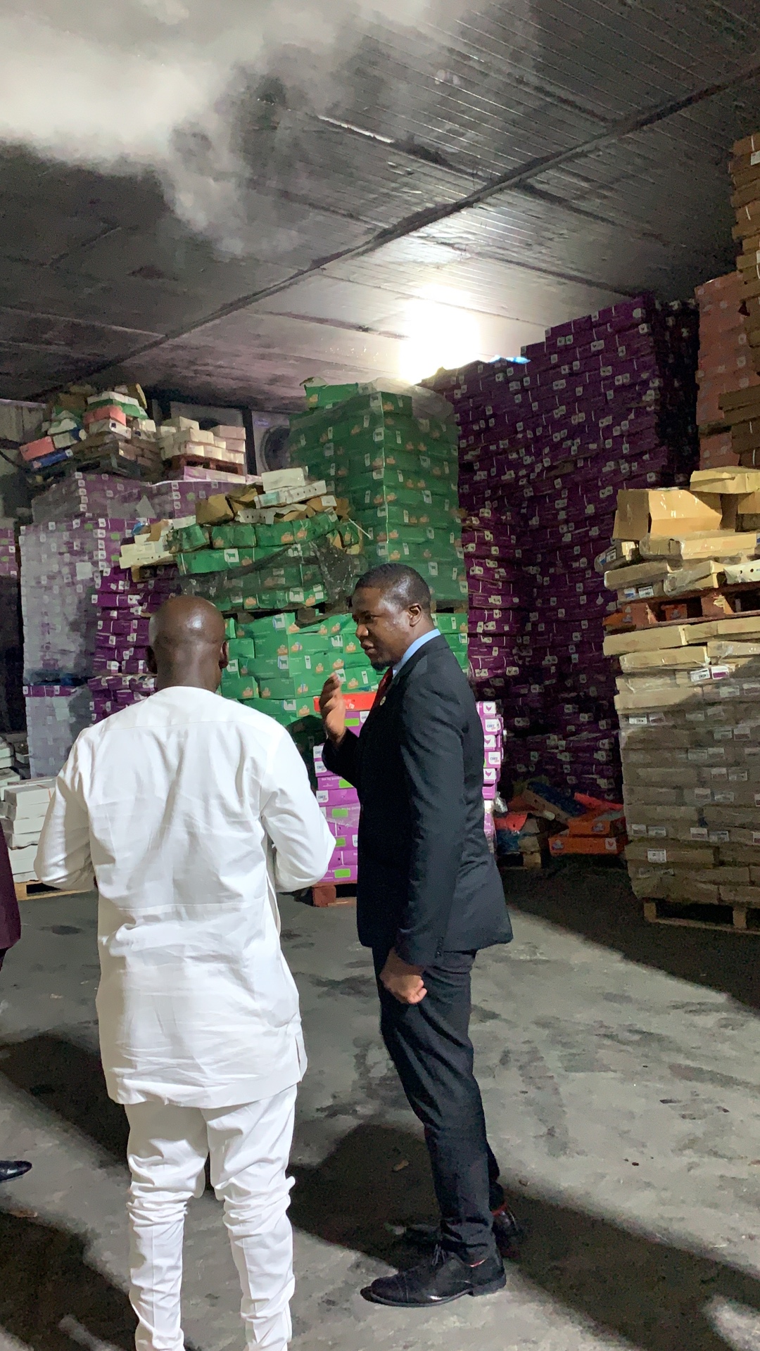 Bansa Foods distribution warehouse stocked with palletised goods